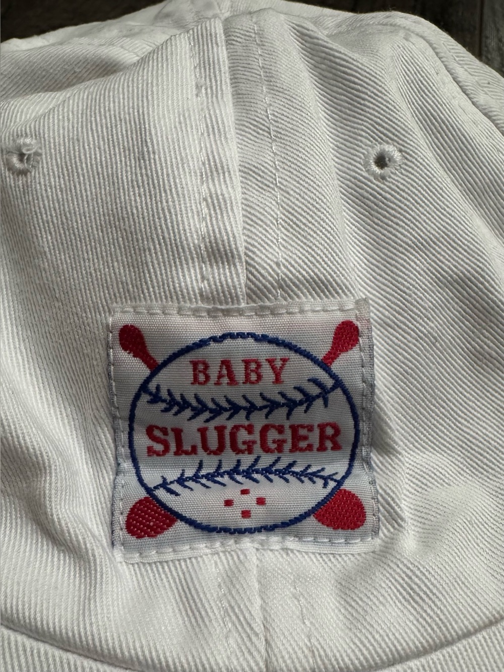 Vintage Little Baby Slugger Hat Cap Youth Toddler 80s 90s White Baseball - Picture 2 of 6